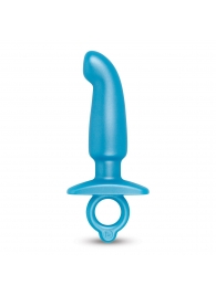 Голубая анальная пробка для массажа простаты Hither Silicone Prostate Plug - 14,3 см. - b-Vibe - в Ачинске купить с доставкой