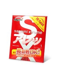 Утолщенный презерватив Sagami Xtreme FEEL LONG с точками - 1 шт. - Sagami - купить с доставкой в Ачинске