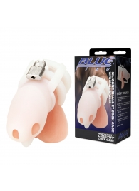 Белая клетка для пениса Silicone Small 2 in Cock Cage With Ball Divider - BlueLine - купить с доставкой в Ачинске