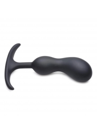 Черный массажер простаты с утяжелителями Premium Silicone Weighted Prostate Plug Medium - 16,3 см. - XR Brands - в Ачинске купить с доставкой