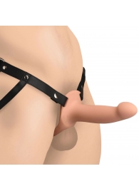 Телесный полый страпон на черных регулируемых ремешках 2’’ Erection Smooth Silicone Penis Sheath - XR Brands - купить с доставкой в Ачинске