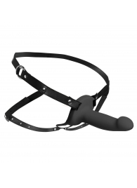 Черный полый страпон с вибрацией 2’’ Erection 28X Smooth Vibrating Silicone Penis Sheath - XR Brands - купить с доставкой в Ачинске