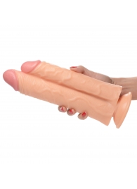 Телесный сдвоенный фаллоимитатор Double Stuffer 10  Double Pecker Dildo - 27 см. - XR Brands