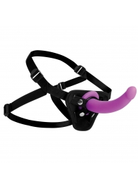 Лиловый поясной страпон Navigator Silicone G-Spot Dildo with Harness - 17,8 см. - XR Brands - купить с доставкой в Ачинске