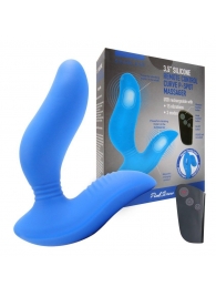 Синий вибромассажер простаты 3,5’’ Remote Control Curve P-spot Massager - 12 см. - Erokay - в Ачинске купить с доставкой