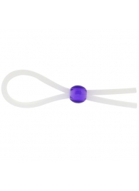 Прозрачное лассо с фиолетовой бусиной SILICONE COCK RING WITH BEAD LAVENDER - NMC - в Ачинске купить с доставкой