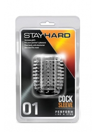 Прозрачная насадка с шипами STAY HARD COCK SLEEVE 01 CLEAR - Blush Novelties - в Ачинске купить с доставкой