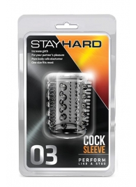 Прозрачная насадка с шипами и шишечками STAY HARD COCK SLEEVE 03 CLEAR - Blush Novelties - в Ачинске купить с доставкой