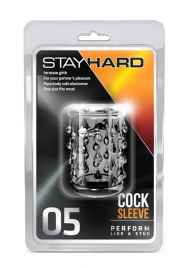 Прозрачная насадка с капельками STAY HARD COCK SLEEVE 05 CLEAR - Blush Novelties - в Ачинске купить с доставкой