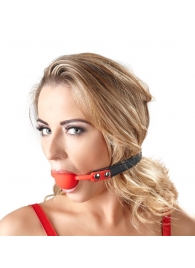 Силиконовый кляп-шар на чёрных ремешках Red Gag silicone - Orion - купить с доставкой в Ачинске