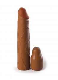 Коричневая насадка на член 2  Silicone X-tension - 20,3 см. - Pipedream - в Ачинске купить с доставкой