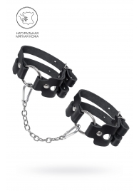 Черные кожаные оковы из двух ремешков - Pecado - купить с доставкой в Ачинске