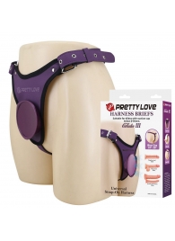 Фиолетовые трусики харнесс с платформой Caludio III - Baile - купить с доставкой в Ачинске