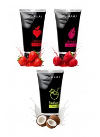 Набор из 3 съедобных лубрикантов JUJU (клубника, малина, кокос) - JuJu - купить с доставкой в Ачинске