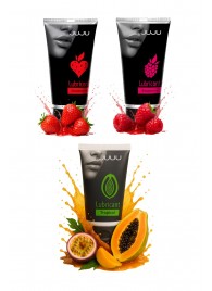 Набор из 3 съедобных лубрикантов JUJU (клубника, малина, тропические фрукты) - JuJu - купить с доставкой в Ачинске