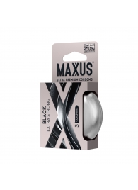Черные утолщенные презервативы MAXUS Extra Strong с железным кейсом - 3 шт. - Maxus - купить с доставкой в Ачинске
