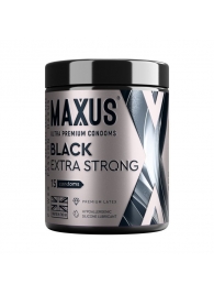 Черные утолщенные презервативы MAXUS Extra Strong с железным кейсом - 15 шт. - Maxus - купить с доставкой в Ачинске