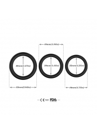 Набор из 3 черных эрекционных колец Stay Hard - Boys of Toys - в Ачинске купить с доставкой