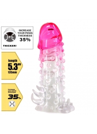 Прозрачно-розовая насадка на пенис Wilford - 13,5 см. - Baile - в Ачинске купить с доставкой