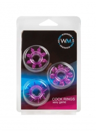 Набор из 3 лиловых эрекционных колец различной формы - Erowoman-Eroman - в Ачинске купить с доставкой