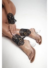 Черный фигурные оковы с золотистой фурнитурой - Crazy Handmade - купить с доставкой в Ачинске