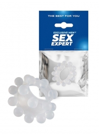 Эластичное эрекционное кольцо с двумя рядами шариков - Sex Expert - в Ачинске купить с доставкой