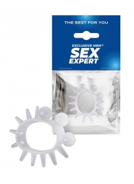 Эластичное эрекционное кольцо с шариками и лучами - Sex Expert - в Ачинске купить с доставкой