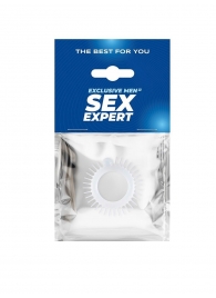 Эластичное эрекционное кольцо с шипиками и шариком - Sex Expert - в Ачинске купить с доставкой