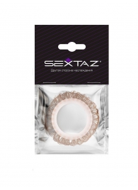 Эрекционное кольцо с бежевыми «ресничками» - Sextaz - в Ачинске купить с доставкой