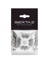 Эластичное эрекционное кольцо с черными «ресничками» - Sextaz - в Ачинске купить с доставкой