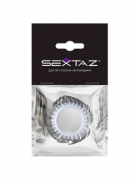 Эластичное эрекционное колечко с черными «ресничками» - Sextaz - в Ачинске купить с доставкой