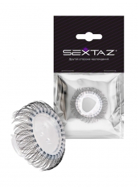 Эластичное эрекционное кольцо с длинными черными «ресничками» - Sextaz - в Ачинске купить с доставкой