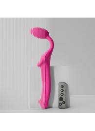 Ярко-розовый безремневой страпон Strap-on-me Vibrating Bendable Strap-On size XL - Strap-on-me - купить с доставкой в Ачинске