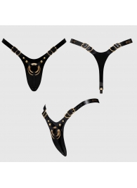 Черный пояс для фиксации насадок Strap-On-Me Leatherette Harness Fabulous - Strap-on-me - купить с доставкой в Ачинске