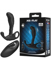 Черный изогнутый массажёр простаты с вибрацией и пультом ДУ - Baile - в Ачинске купить с доставкой