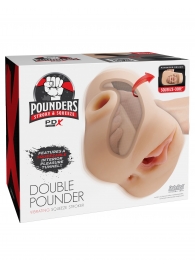 Телесный мастурбатор с вибрацией Double Pounder Vibrating Squeeze Stroker - Pipedream - в Ачинске купить с доставкой