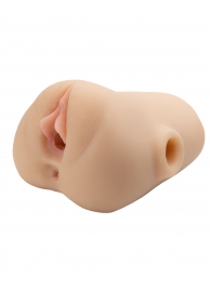 Телесный мастурбатор с вибрацией Double Pounder Vibrating Squeeze Stroker - Pipedream - в Ачинске купить с доставкой