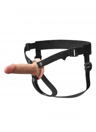 Телесный пустотелый фаллопротез 5’’ Hollow Silicone Strap-On - 14 см. - Pipedream - купить с доставкой в Ачинске