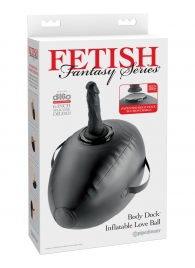 Черный надувной мяч с платформой для фиксации дилдо Body Dock Inflatable Love Ball - Pipedream - купить с доставкой в Ачинске