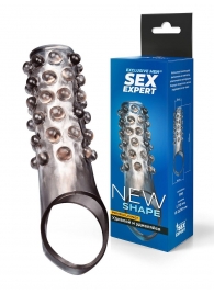 Дымчатая насадка на пенис с выпуклостями - 11 см. - Sex Expert - в Ачинске купить с доставкой