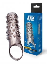 Дымчатая насадка на пенис с шипами и выпуклостями - 12 см. - Sex Expert - в Ачинске купить с доставкой