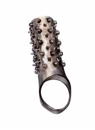 Дымчатая насадка на пенис с шипами и выпуклостями - 12,5 см. - Sex Expert - в Ачинске купить с доставкой