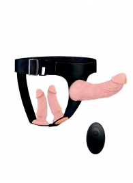 Женский страпон с 3 насадками и вибрацией - Erowoman-Eroman - купить с доставкой в Ачинске