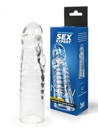 Прозрачная закрытая насадка на член - 15 см. - Sex Expert - в Ачинске купить с доставкой