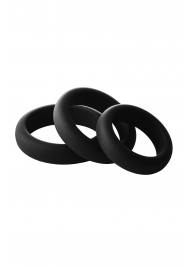 Набор из 3 черных эрекционных колец Smooth Silicone Cockring Pack - Dream Toys - в Ачинске купить с доставкой