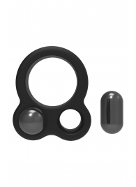 Черное эрекционное кольцо с утяжелителями Cockring Dual Weight - Dream Toys - в Ачинске купить с доставкой