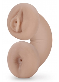 Телесный люминесцентный двусторонний мастурбатор Tasha - Blush Novelties - в Ачинске купить с доставкой