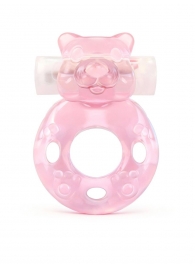 Розовое эрекционное виброкольцо в форме мишки - 1137 - в Ачинске купить с доставкой