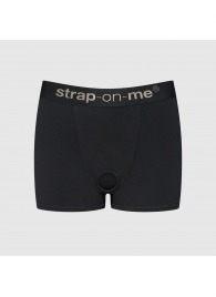 Черные трусики-боксеры для фиксации насадок Strap-on-me Harness Lingerie Allure - size L - Strap-on-me - купить с доставкой в Ачинске