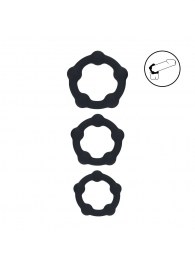 Набор из 3 эрекционных колец Beaded Silicone Cockring Set - Shots Media BV - в Ачинске купить с доставкой